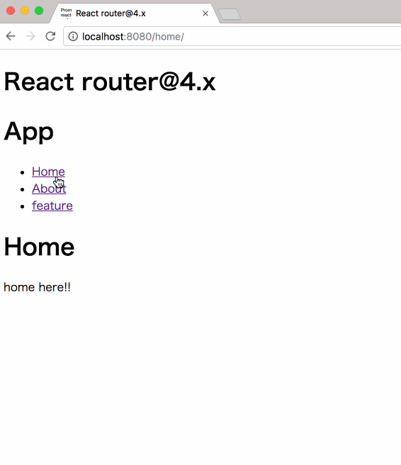 react-router4.x.xSample【react-router】react-router3、4に移行したい方へ簡単なSample作ったよ