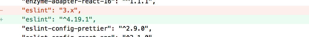 yarn installでこれが出たら「eslint-config-react-app@2.1.0" has incorrect peer dependency "eslint@^4.1.1」