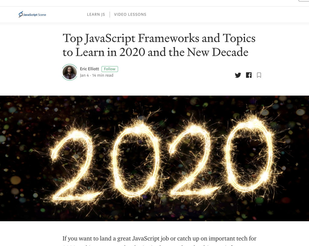 Top JavaScript Frameworks and Topics to Learn in 2020 and the New Decade