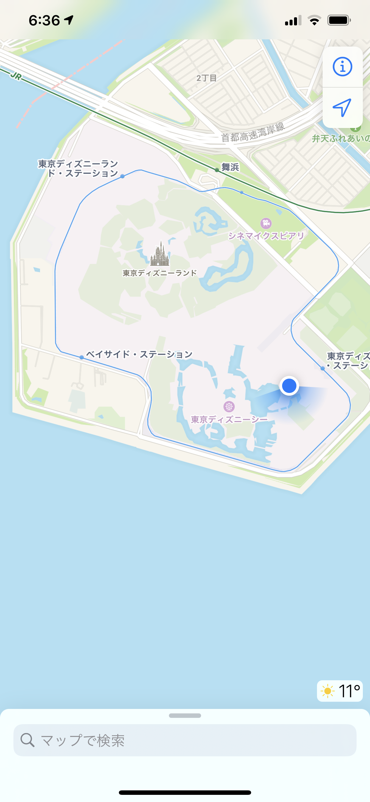 Googleマップ【気持ちいい！写真詳細解説】東京ディズニーシー・ホテルミラコスタからのランニング・ジョギングコース