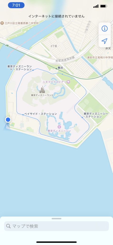 地図はここ【気持ちいい！写真詳細解説】東京ディズニーシー・ホテルミラコスタからのランニング・ジョギングコース