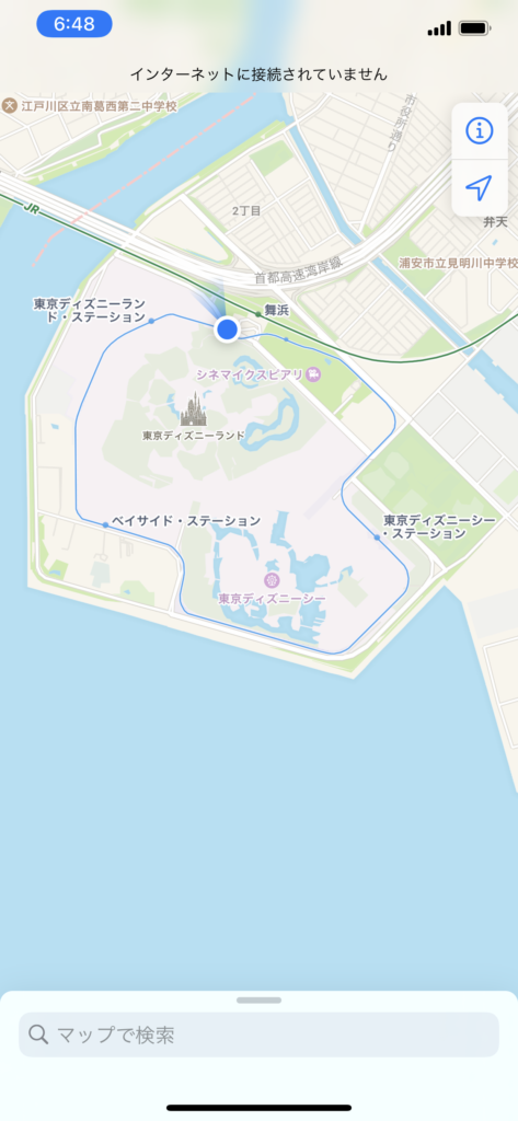 地図では今ここ【気持ちいい！写真詳細解説】東京ディズニーシー・ホテルミラコスタからのランニング・ジョギングコース